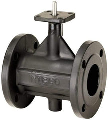 NIBCO - 10" Pipe, Flanged Butterfly Valve - Bare Stem Handle, Ductile Iron Body, Polyamide Seat, 285 WOG, EPDM Coated Ductile Iron Disc, Stainless Steel Stem - Industrial Tool & Supply