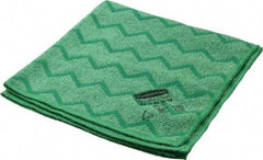 Rubbermaid - Dry Microfiber Wipes - 16" x 16" Sheet Size, Green - Industrial Tool & Supply