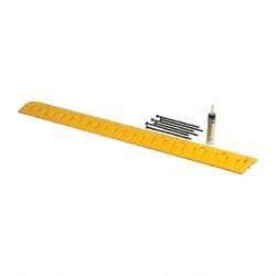Eagle - 72" Long x 10" Wide x 2" High, Speed Bump with Cable Protector - Yellow, High Density Polyethylene - Industrial Tool & Supply