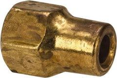 Parker - 1/4" Tube OD, 45° Brass Flared Tube Long Nut - 7/16-20 UNF, Flare Ends - Industrial Tool & Supply