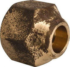 Parker - 5/16" Tube OD, 45° Brass Flared Tube Short Nut - 1/2-20 UNF, Flare Ends - Industrial Tool & Supply