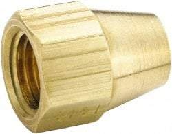 Parker - 7/8" Tube OD, 45° Brass Flared Tube Short Nut - 1-1/4-12 UNF, Flare Ends - Industrial Tool & Supply
