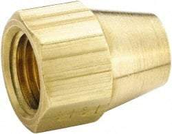 Parker - 5/8" Tube OD, 45° Brass Flared Tube Shorter Nut - 7/8-14 UNF, Flare Ends - Industrial Tool & Supply