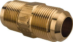 Parker - 3/4" Tube OD, 45° Brass Flared Tube Union - 1-1/16-14 UNF, Flare x Flare Ends - Industrial Tool & Supply