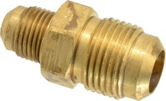 Parker - 5/8 x 3/8" Tube OD, 45° Brass Flared Tube Union - 7/8-14 UNF, Flare x Flare Ends - Industrial Tool & Supply