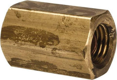 Parker - 1/4" Tube OD, 45° Brass Flared Tube Union Female To Female - 7/16-20 UNF, Flare x Flare Ends - Industrial Tool & Supply