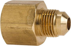 Parker - 3/8 x 1/2" Tube OD, 45° Brass Flared Tube Male Flare To Female Flare - 3/4-16 UNF, Flare x Flare Ends - Industrial Tool & Supply
