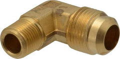 Parker - 5/8" Tube OD, 45° Brass Flared Tube Male Elbow - 3/8-18 NPTF, Flare x MNPTF Ends - Industrial Tool & Supply