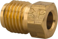 Parker - 3/16" Tube OD, Brass Flared Tube Inverted Piloted Nut - 3/8-24 UNF, Flare Ends - Industrial Tool & Supply