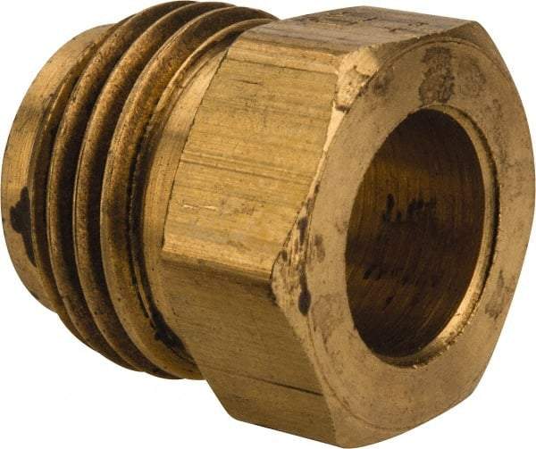 Parker - 3/8" Tube OD, Brass Flared Tube Inverted Piloted Nut - 5/8-18 UNF, Flare Ends - Industrial Tool & Supply