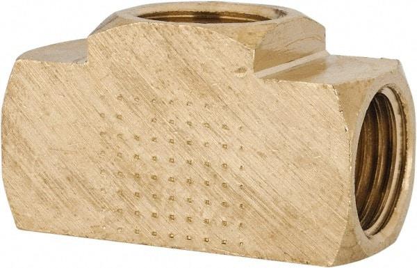 Parker - 5/16" Tube OD, Brass Flared Tube Inverted Union Tee - 1/2-20 UNF, Flare x Flare x Flare Ends - Industrial Tool & Supply