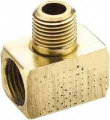Parker - 1/4" Tube OD, Brass Flared Tube Inverted Male Branch Tee - 1/8-27 NPTF, Flare x MNPTF Ends - Industrial Tool & Supply