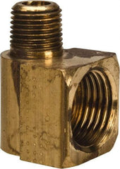 Parker - 3/8" Tube OD, Brass Flared Tube Inverted Male Elbow - 1/8-27 NPTF, Flare x MNPTF Ends - Industrial Tool & Supply