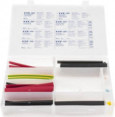 Alpha Wire - 112 Piece, Heat Shrink Electrical Tubing Kit - FEP, Nylon, PVC, PVDF and XLPO - Industrial Tool & Supply