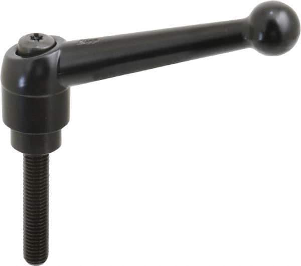 KIPP - M10 x 1.5, 25mm Hub Diam, Zinc Die Cast (Steel Components) Metric Threaded Stud Adjustable Clamping Lever - 50mm Stud Length, 108mm OAL, 67mm High - Industrial Tool & Supply