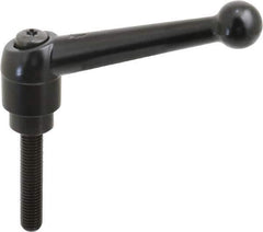 KIPP - M10 x 1.5, 25mm Hub Diam, Zinc Die Cast (Steel Components) Metric Threaded Stud Adjustable Clamping Lever - 50mm Stud Length, 108mm OAL, 67mm High - Industrial Tool & Supply