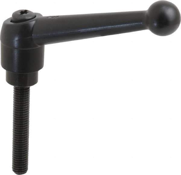 KIPP - M10 x 1.5, 25mm Hub Diam, Zinc Die Cast (Steel Components) Metric Threaded Stud Adjustable Clamping Lever - 60mm Stud Length, 108mm OAL, 67mm High - Industrial Tool & Supply