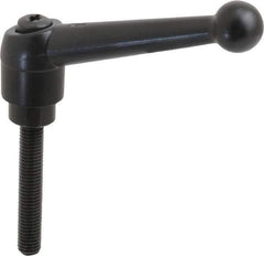 KIPP - M10 x 1.5, 25mm Hub Diam, Zinc Die Cast (Steel Components) Metric Threaded Stud Adjustable Clamping Lever - 60mm Stud Length, 108mm OAL, 67mm High - Industrial Tool & Supply