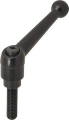 KIPP - M12 x 1.75, 25mm Hub Diam, Zinc Die Cast (Steel Components) Metric Threaded Stud Adjustable Clamping Lever - 40mm Stud Length, 108mm OAL, 67mm High - Industrial Tool & Supply