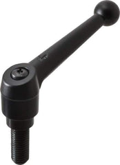 KIPP - 5/8-11, 1.18" Hub Diam, Zinc Die Cast (Steel Components) Threaded Stud Adjustable Clamping Lever - 1.57" Stud Length, 4.96" OAL, 3.11" High - Industrial Tool & Supply