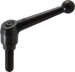 KIPP - 5/8-11, 1.18" Hub Diam, Zinc Die Cast (Steel Components) Threaded Stud Adjustable Clamping Lever - 1.97" Stud Length, 4.96" OAL, 3.11" High - Industrial Tool & Supply