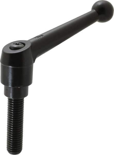 KIPP - 5/8-11, 1.18" Hub Diam, Zinc Die Cast (Steel Components) Threaded Stud Adjustable Clamping Lever - 2.36" Stud Length, 4.96" OAL, 3.11" High - Industrial Tool & Supply