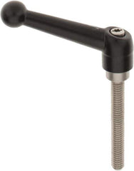 KIPP - 5/16-18, 0.71" Hub Diam, Zinc Die Cast (Stainless Steel Components) Threaded Stud Adjustable Clamping Lever - 2.36" Stud Length, 2.87" OAL, 1.79" High - Industrial Tool & Supply