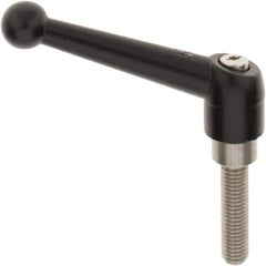 KIPP - M10 x 1.5, 21mm Hub Diam, Zinc Die Cast (Stainless Steel Components) Metric Threaded Stud Adjustable Clamping Lever - 40mm Stud Length, 90mm OAL, 57.5mm High - Industrial Tool & Supply