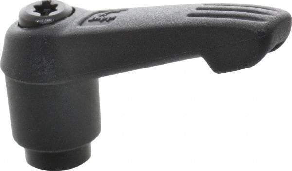 KIPP - 1/4-20, 0.51" Hub Diam, Glass Fiber (Steel Components) Tapped Adjustable Clamping Lever - 1.85" OAL, 1.18" High, 0.35" Hole Depth - Industrial Tool & Supply