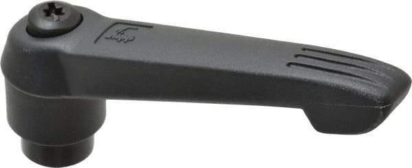 KIPP - 3/8-16, 1" Hub Diam, Glass Fiber (Steel Components) Tapped Adjustable Clamping Lever - 4.29" OAL, 2.4" High, 0.67" Hole Depth - Industrial Tool & Supply