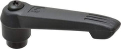 KIPP - 3/8-16, 1" Hub Diam, Glass Fiber (Steel Components) Tapped Adjustable Clamping Lever - 4.29" OAL, 2.4" High, 0.67" Hole Depth - Industrial Tool & Supply