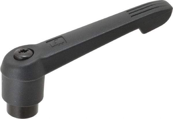 KIPP - M16 x 2.0, 30mm Hub Diam, Glass Fiber (Steel Components) Tapped Adjustable Clamping Lever - 126mm OAL, 72mm High, 23mm Hole Depth - Industrial Tool & Supply