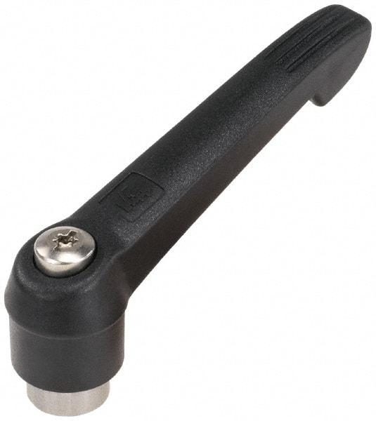 KIPP - M16 x 2.0, 30mm Hub Diam, Glass Fiber (Stainless Steel Components) Tapped Adjustable Clamping Lever - 126mm OAL, 72mm High, 23mm Hole Depth - Industrial Tool & Supply