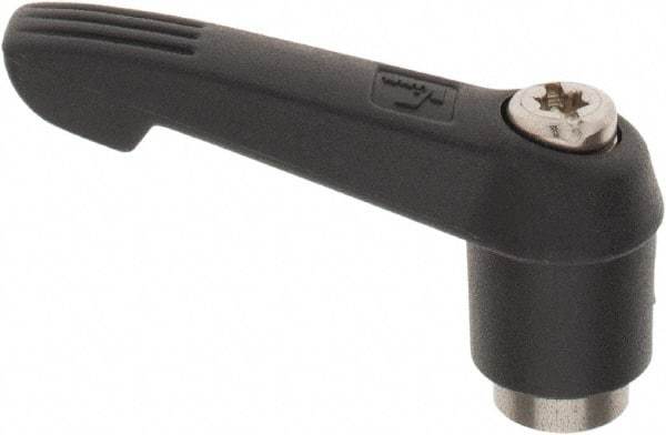 KIPP - M6 x 1.0, 13mm Hub Diam, Glass Fiber (Stainless Steel Components) Tapped Adjustable Clamping Lever - 47mm OAL, 30mm High, 9mm Hole Depth - Industrial Tool & Supply