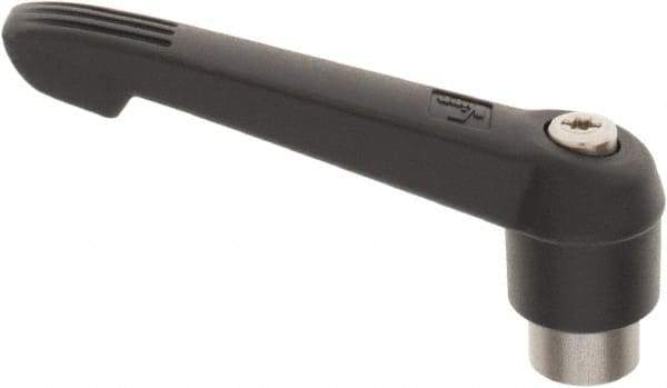 KIPP - 3/8-16, 0.85" Hub Diam, Glass Fiber (Stainless Steel Components) Tapped Adjustable Clamping Lever - 3.6" OAL, 2.11" High, 0.55" Hole Depth - Industrial Tool & Supply