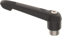 KIPP - 3/8-16, 0.85" Hub Diam, Glass Fiber (Stainless Steel Components) Tapped Adjustable Clamping Lever - 3.6" OAL, 2.11" High, 0.55" Hole Depth - Industrial Tool & Supply