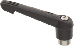 KIPP - 1/2-13, 1.18" Hub Diam, Glass Fiber (Stainless Steel Components) Tapped Adjustable Clamping Lever - 4.96" OAL, 2.83" High, 0.91" Hole Depth - Industrial Tool & Supply