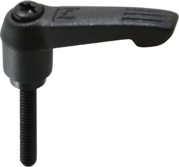 KIPP - #10-24, 0.51" Hub Diam, Glass Fiber (Steel Components) Threaded Stud Adjustable Clamping Lever - 1.18" Stud Length, 1.85" OAL, 1.18" High - Industrial Tool & Supply