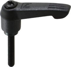 KIPP - #10-24, 0.51" Hub Diam, Glass Fiber (Steel Components) Threaded Stud Adjustable Clamping Lever - 1.18" Stud Length, 1.85" OAL, 1.18" High - Industrial Tool & Supply