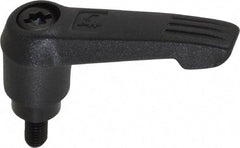 KIPP - #10-32, 0.51" Hub Diam, Glass Fiber (Steel Components) Threaded Stud Adjustable Clamping Lever - 0.39" Stud Length, 1.85" OAL, 1.18" High - Industrial Tool & Supply