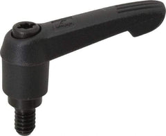KIPP - 1/4-20, 0.51" Hub Diam, Glass Fiber (Steel Components) Threaded Stud Adjustable Clamping Lever - 0.39" Stud Length, 1.85" OAL, 1.18" High - Industrial Tool & Supply
