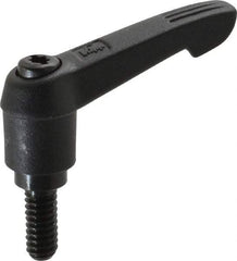 KIPP - 1/4-20, 0.51" Hub Diam, Glass Fiber (Steel Components) Threaded Stud Adjustable Clamping Lever - 0.59" Stud Length, 1.85" OAL, 1.18" High - Industrial Tool & Supply