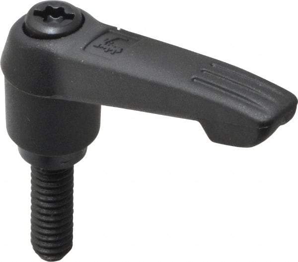 KIPP - 1/4-20, 0.51" Hub Diam, Glass Fiber (Steel Components) Threaded Stud Adjustable Clamping Lever - 0.79" Stud Length, 1.85" OAL, 1.18" High - Industrial Tool & Supply