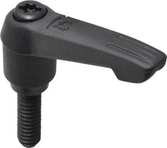 KIPP - 1/4-20, 0.51" Hub Diam, Glass Fiber (Steel Components) Threaded Stud Adjustable Clamping Lever - 0.79" Stud Length, 1.85" OAL, 1.18" High - Industrial Tool & Supply