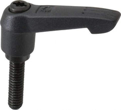 KIPP - 1/4-20, 0.51" Hub Diam, Glass Fiber (Steel Components) Threaded Stud Adjustable Clamping Lever - 0.98" Stud Length, 1.85" OAL, 1.18" High - Industrial Tool & Supply