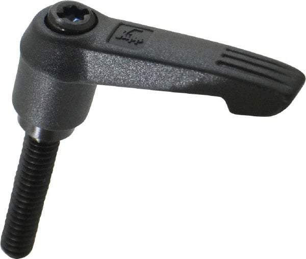 KIPP - 1/4-20, 0.51" Hub Diam, Glass Fiber (Steel Components) Threaded Stud Adjustable Clamping Lever - 1.18" Stud Length, 1.85" OAL, 1.18" High - Industrial Tool & Supply