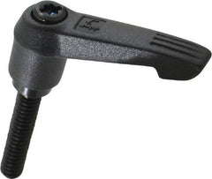 KIPP - 1/4-20, 0.51" Hub Diam, Glass Fiber (Steel Components) Threaded Stud Adjustable Clamping Lever - 1.18" Stud Length, 1.85" OAL, 1.18" High - Industrial Tool & Supply