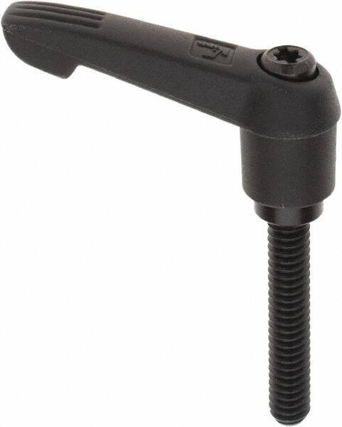 KIPP - 1/4-20, 0.51" Hub Diam, Glass Fiber (Steel Components) Threaded Stud Adjustable Clamping Lever - 1.38" Stud Length, 1.85" OAL, 1.18" High - Industrial Tool & Supply