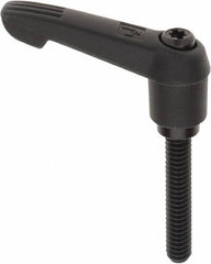 KIPP - 1/4-20, 0.51" Hub Diam, Glass Fiber (Steel Components) Threaded Stud Adjustable Clamping Lever - 1.38" Stud Length, 1.85" OAL, 1.18" High - Industrial Tool & Supply