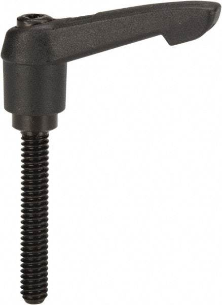 KIPP - 1/4-20, 0.51" Hub Diam, Glass Fiber (Steel Components) Threaded Stud Adjustable Clamping Lever - 1.57" Stud Length, 1.85" OAL, 1.18" High - Industrial Tool & Supply